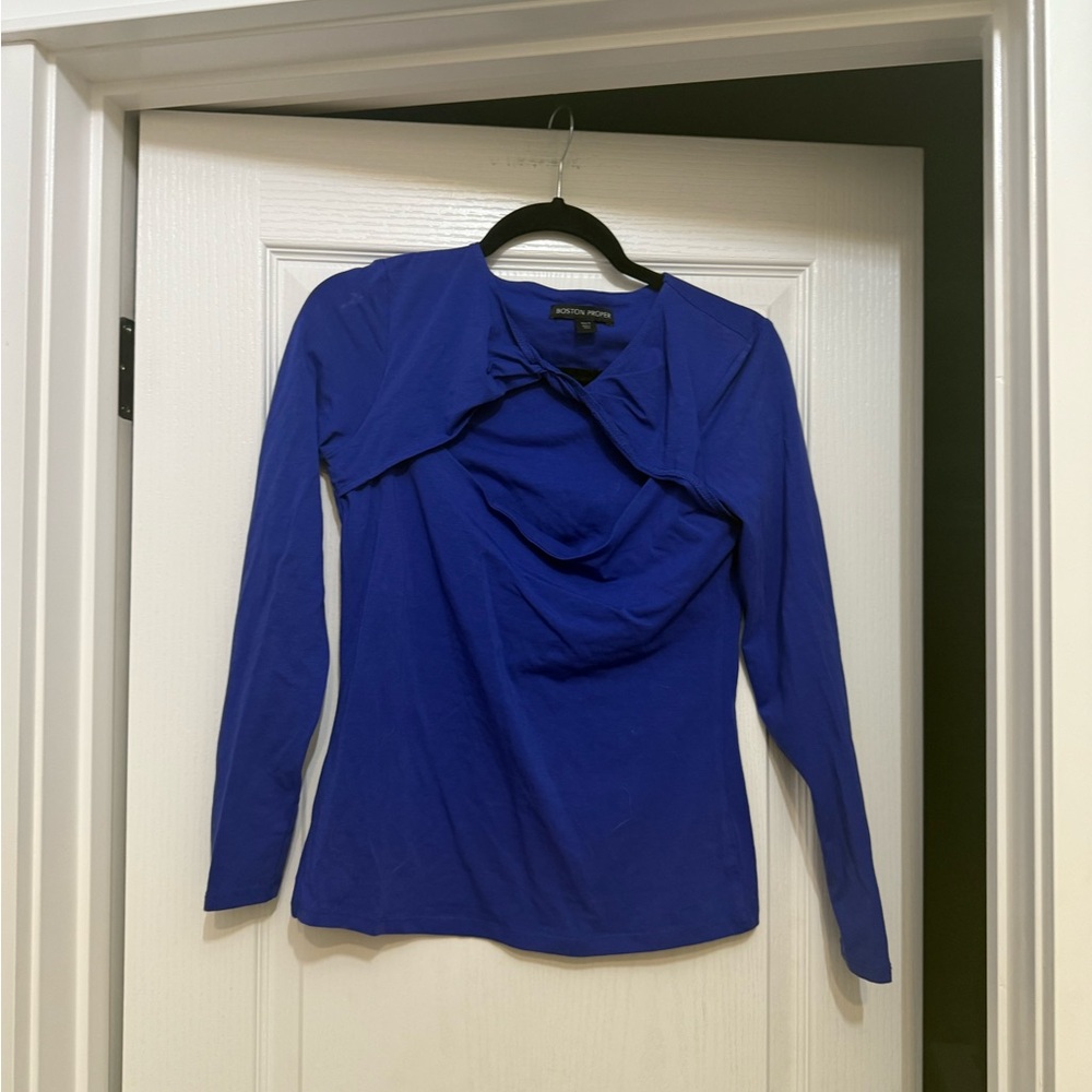 Boston Proper Royal Blue Long Sleeve Top